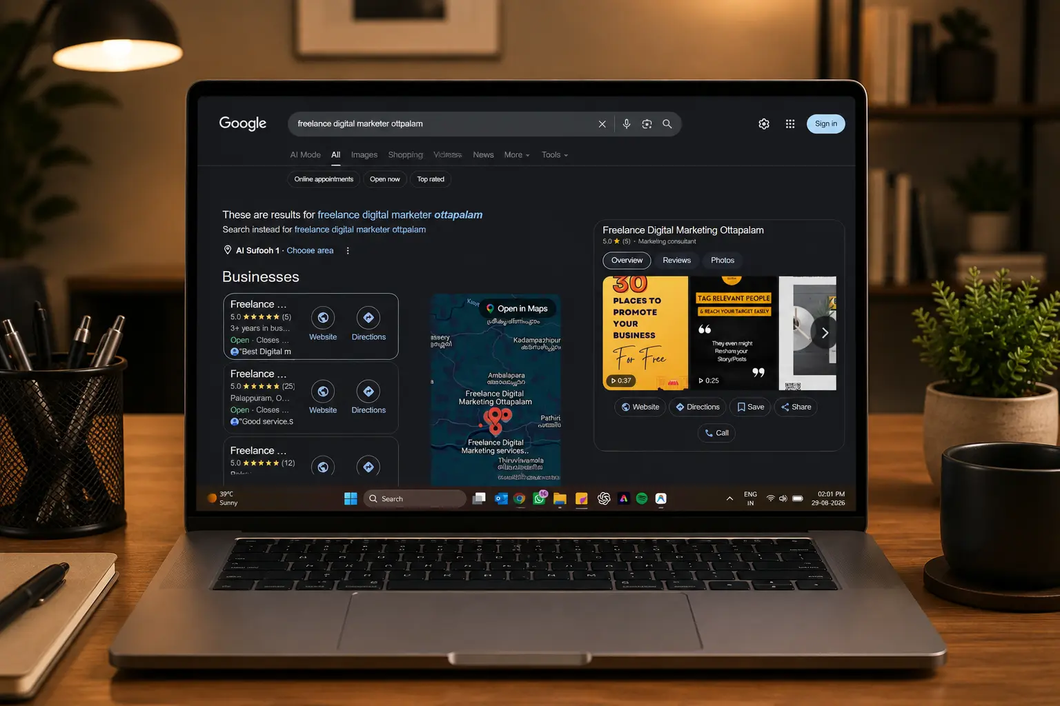 Freelance Digital Marketing Ottapalam Google Business Profile Ranking Services Kerala